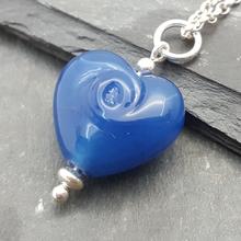 Cora Swirl Heart Necklace - Bosham Blue
