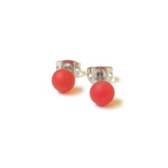 Frosted Glass Stud Earrings – Ruby