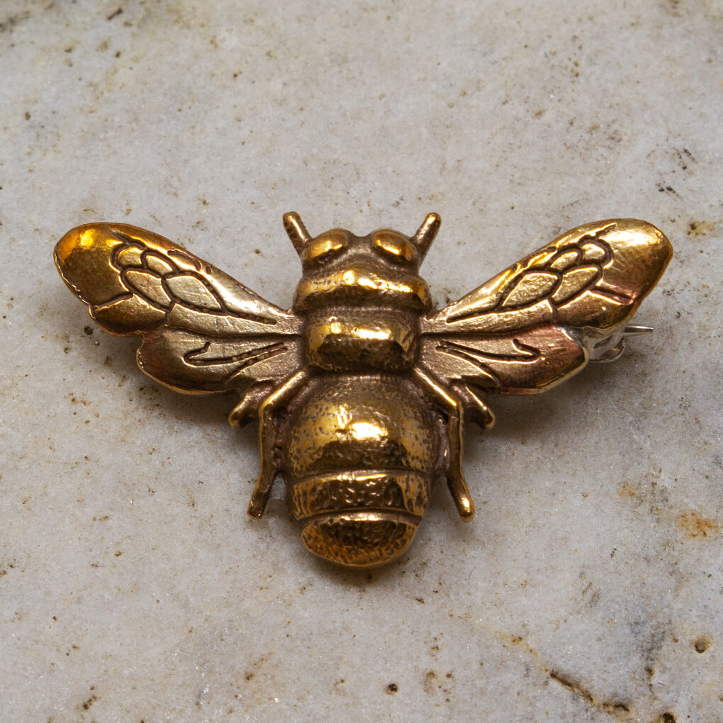 a small bronze brooch