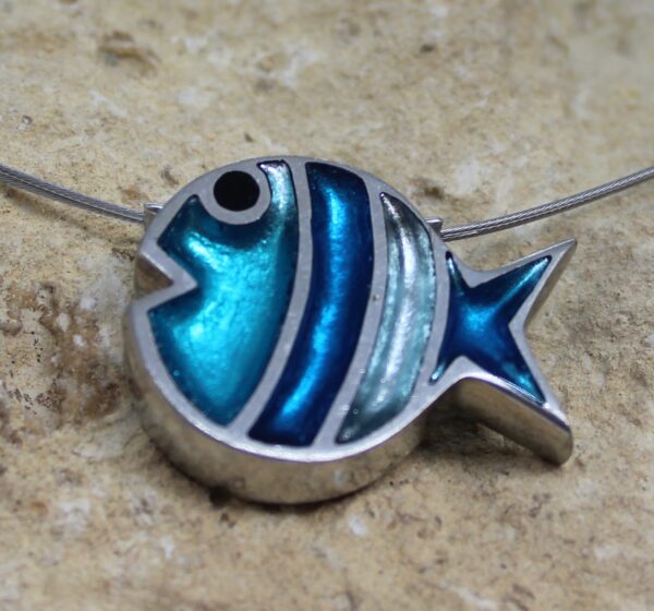 Bubble fish pendant - teal