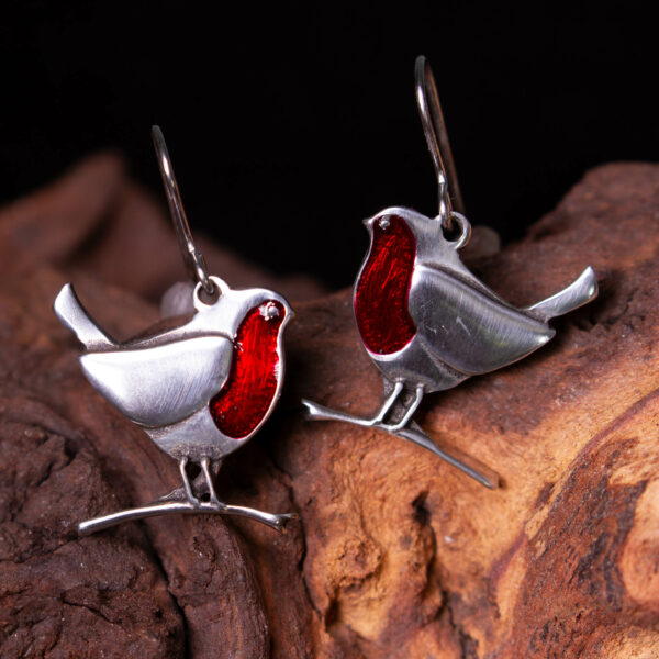 a pair of robin earrings