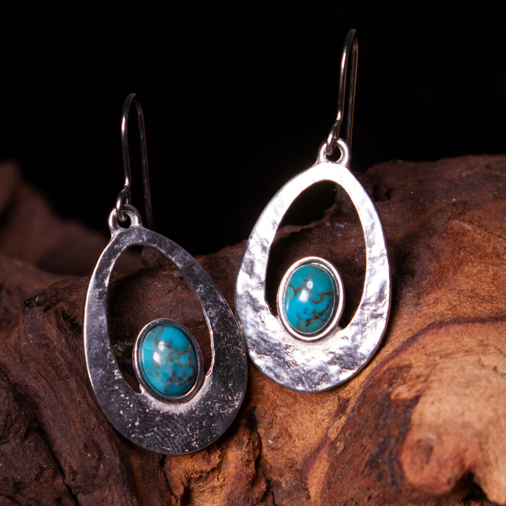 Turquoise cabochon earrings