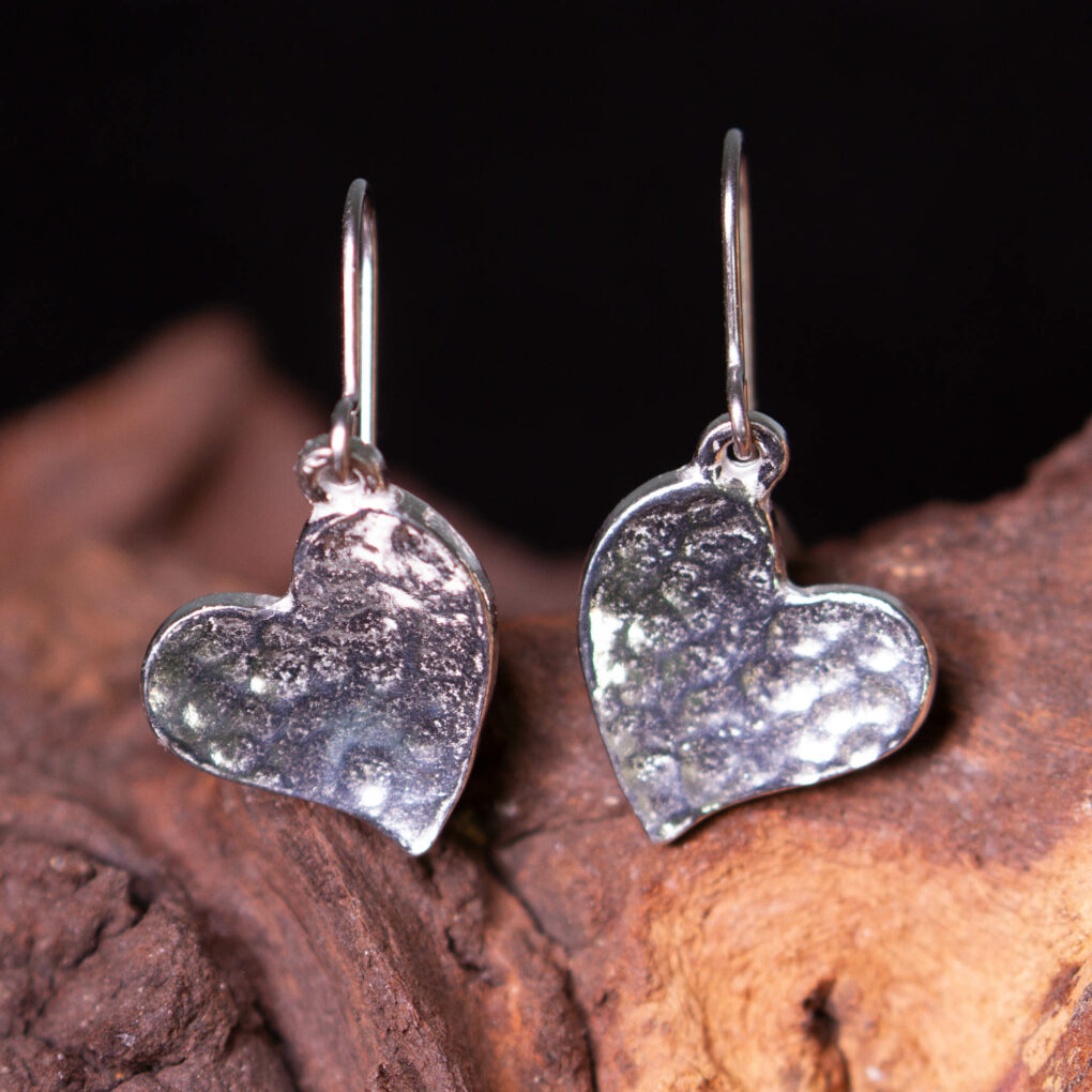 pewter heart earrings