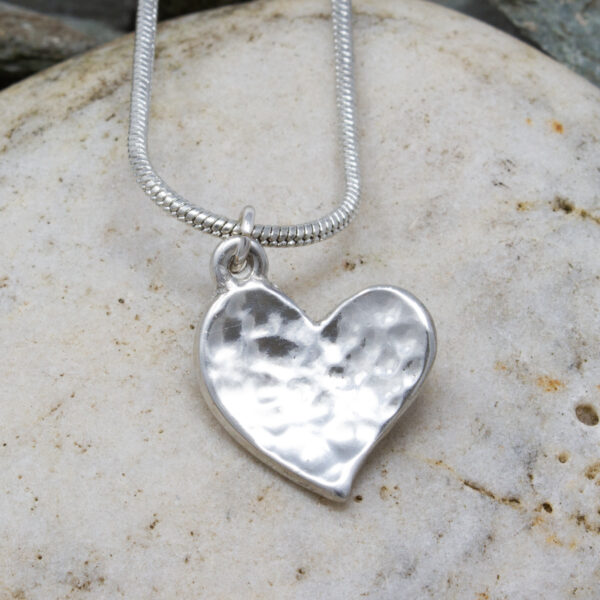 Tiny Planished heart pendant