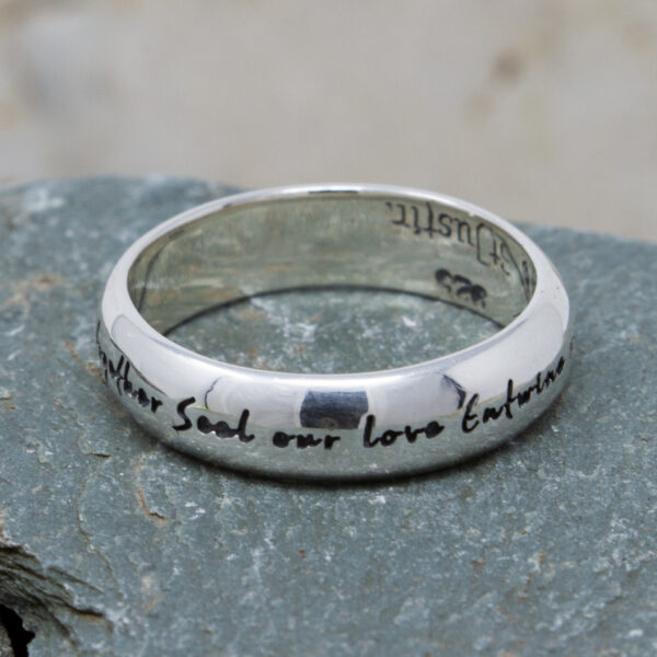 Silver English Love Ring