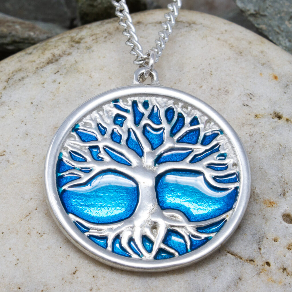 blue tree of life pendant