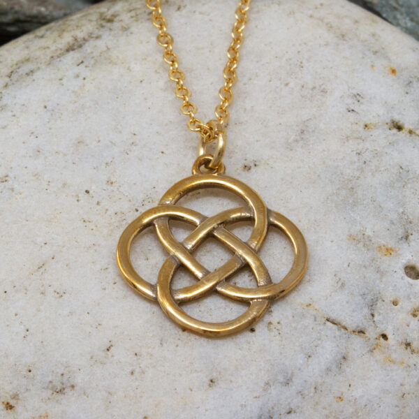 bronze four loop knot pendant