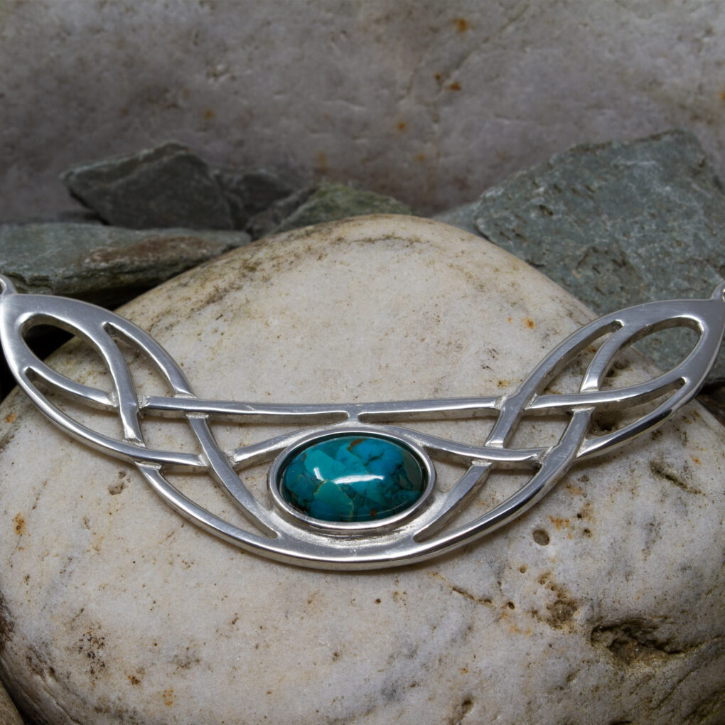 celtic bow necklace turquoise