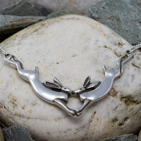 kissing hare necklace