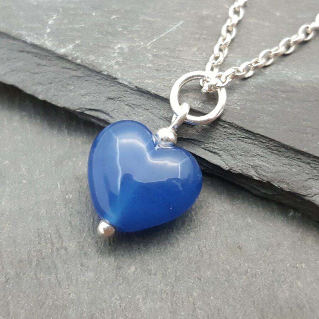 Cora Tiny Heart Necklace - Bosham Blue
