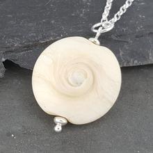 Swirl Glass Pebble Necklace - Wittering Sands
