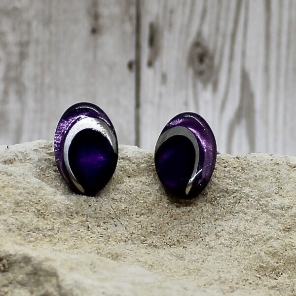 oval swirl earrings - Aubergine