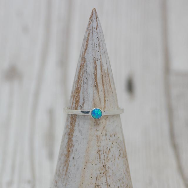small opaline solitaire ring