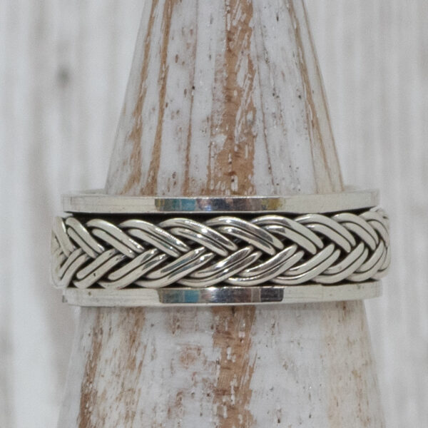 Silver Plaited Spinning Ring