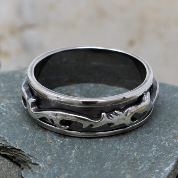 Silver Abstract Spinning Ring