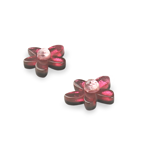 Flower Stud earrings -  Raspberry