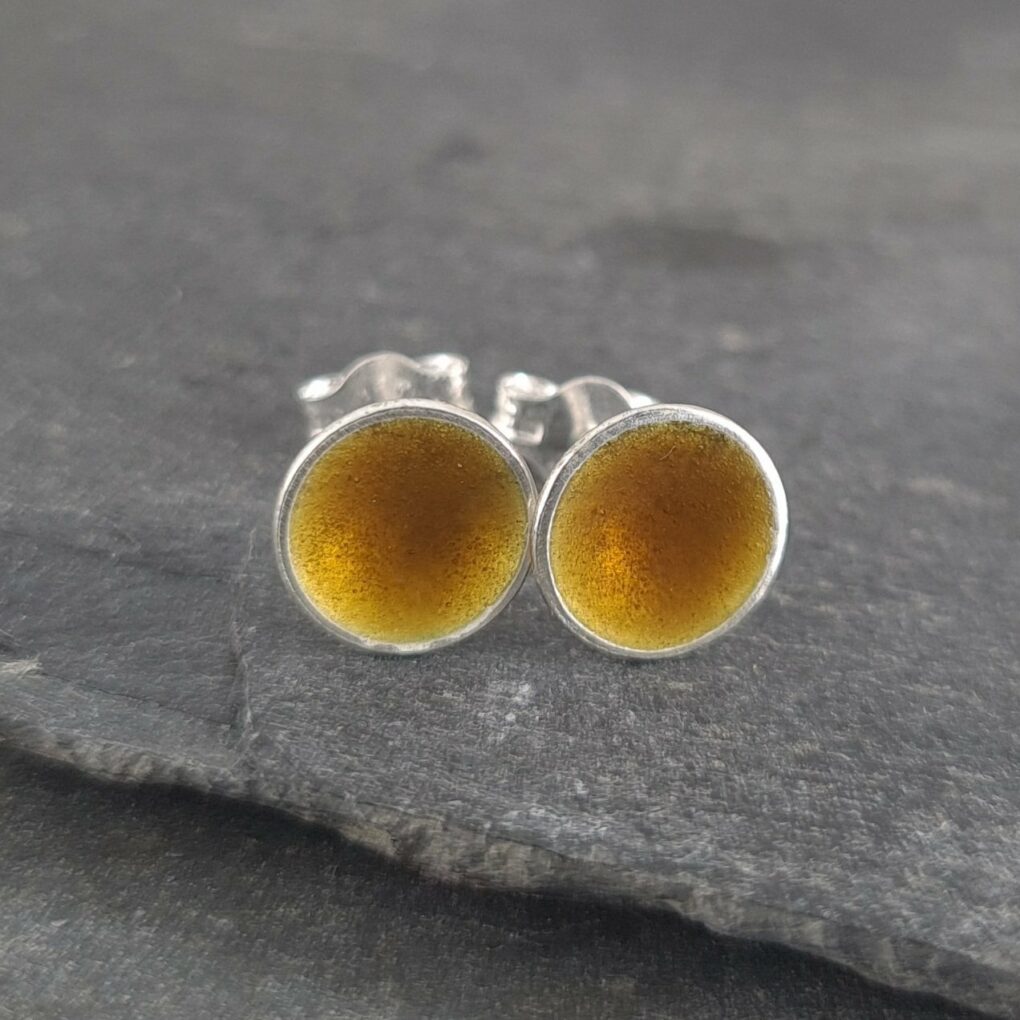 Sterling Silver Studs - Amber