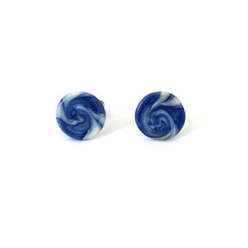 Hokusai Wave Glass Stud Earrings