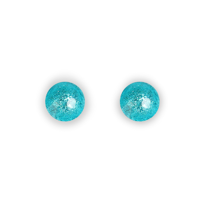 Small Cabouchon Stud Earrings - Teal