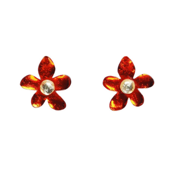 Flower Stud Earrings Orange