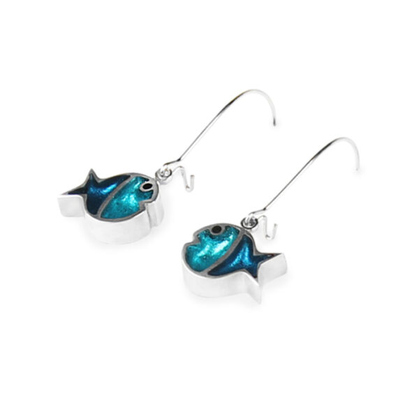 Bubble Fish Earrings - Teal