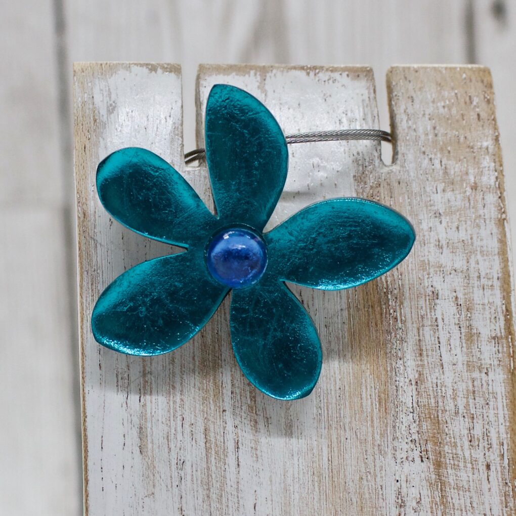 Small Teal Flower Pendant