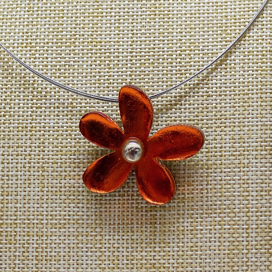 Small Flower Pendant – Orange
