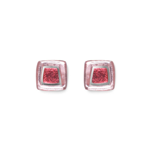Irregular Square Sud Earrings - Rose