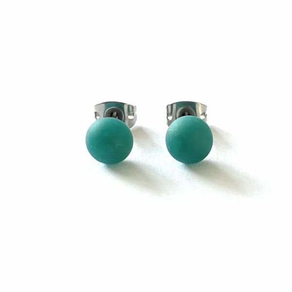Frosted Glass Studs - Teal