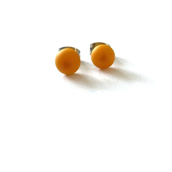 Frosted Glass Stud Earrings - Marigold