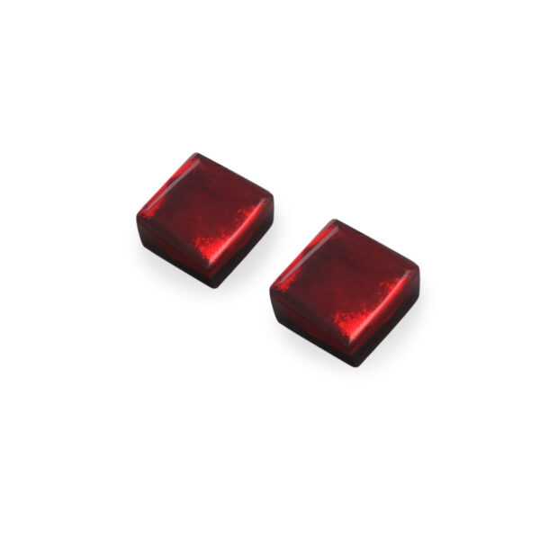 Square Button Studs -  Red
