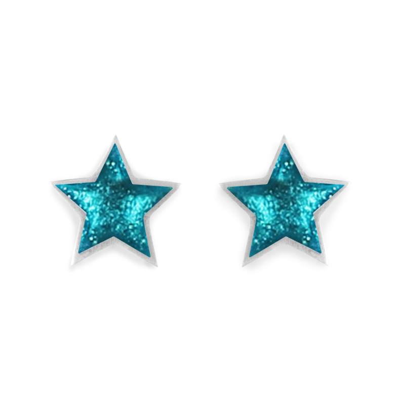 Star Stud Earrings - Teal