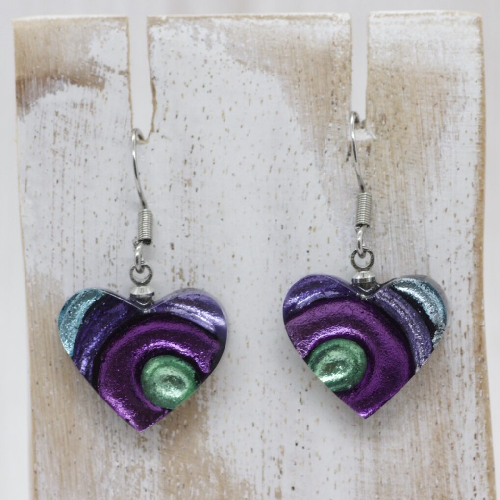 Heart Swirl Earrings - Bluebell