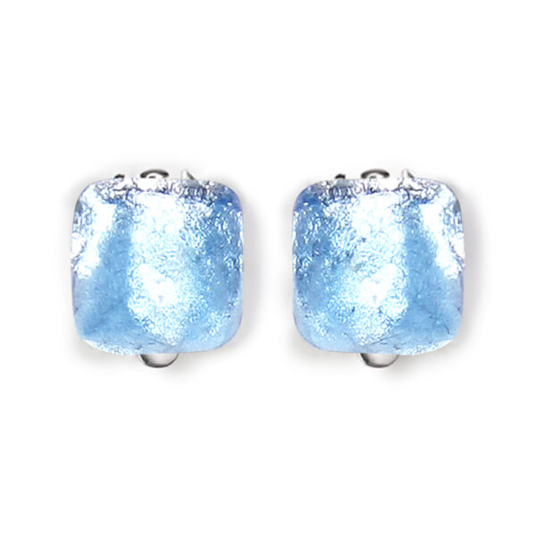 Antique Square Clip-On Earrings - Sky