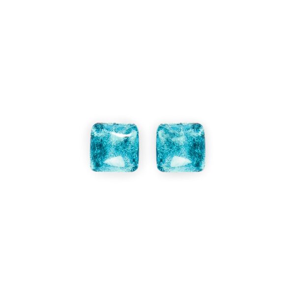 Small Antique Square Studs - Teal