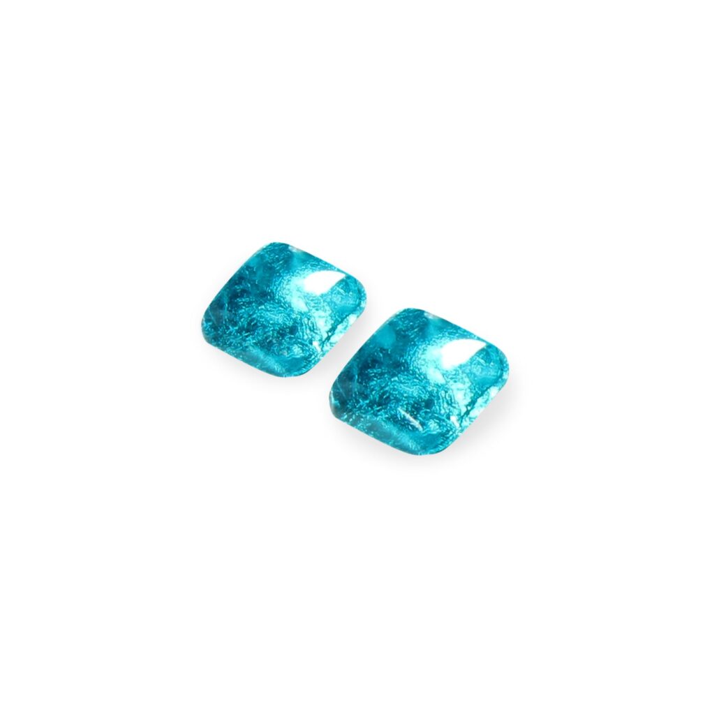 Small Antique Square Studs - Teal