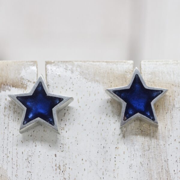 Star Stud Earrings - Navy