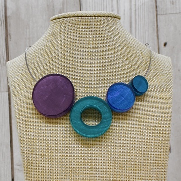 Eclectic Circles Necklace - Peacock