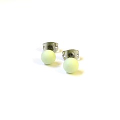 Frosted Glass Stud Earrings – Pistachio