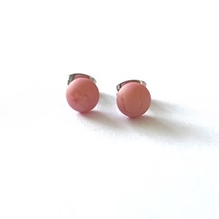 Frosted Glass Stud Earrings – Raspberry