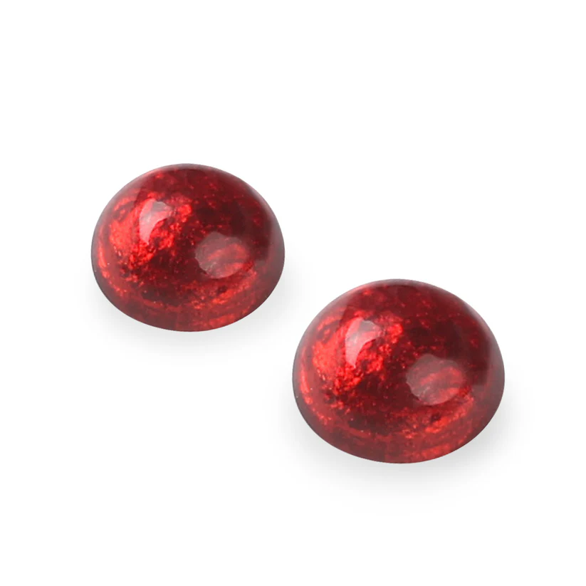 Large Cabouchon Studs - Red